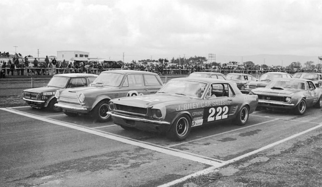 OSCA grid at Levin: Bruce Jenner's ex-Coppins Camaro on the second row, far right