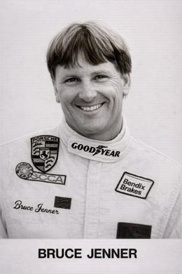 Bruce Jenner, signed driver card