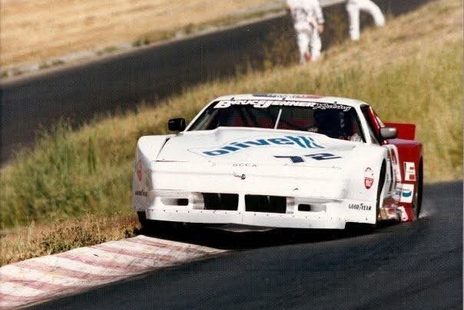 The 1987 #72 Pontiac on a hillside circuit, most likely Kneifel at Sears Point