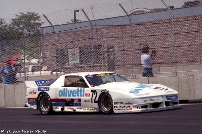 The #72 in 1988 with Olivetti, U.S. News and Rain-X, and US and NZ flags on the door