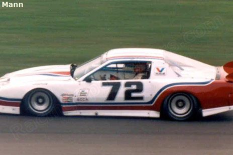 The 1982 Pontiac #72 in profile, Valvoline on the rear quarter and SCCA on the door