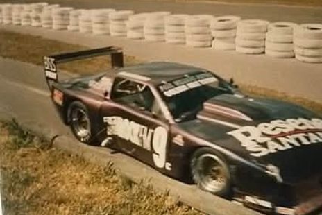 The #9 Camaro on track past the Ruapuna tyre wall