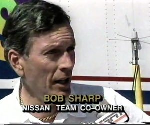 Bob Sharp interviewed on TV as Nissan team co-owner
